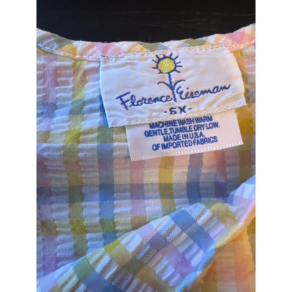 Florence Eiseman Girls Plaid Top & Shorts Set Vintage 80s Size 6X - Picture 4 of 5